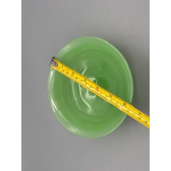 Vintage Jadeite 3 Footed Glass Bowl Candy Dish Beehive Pattern - Picture 7 of 8